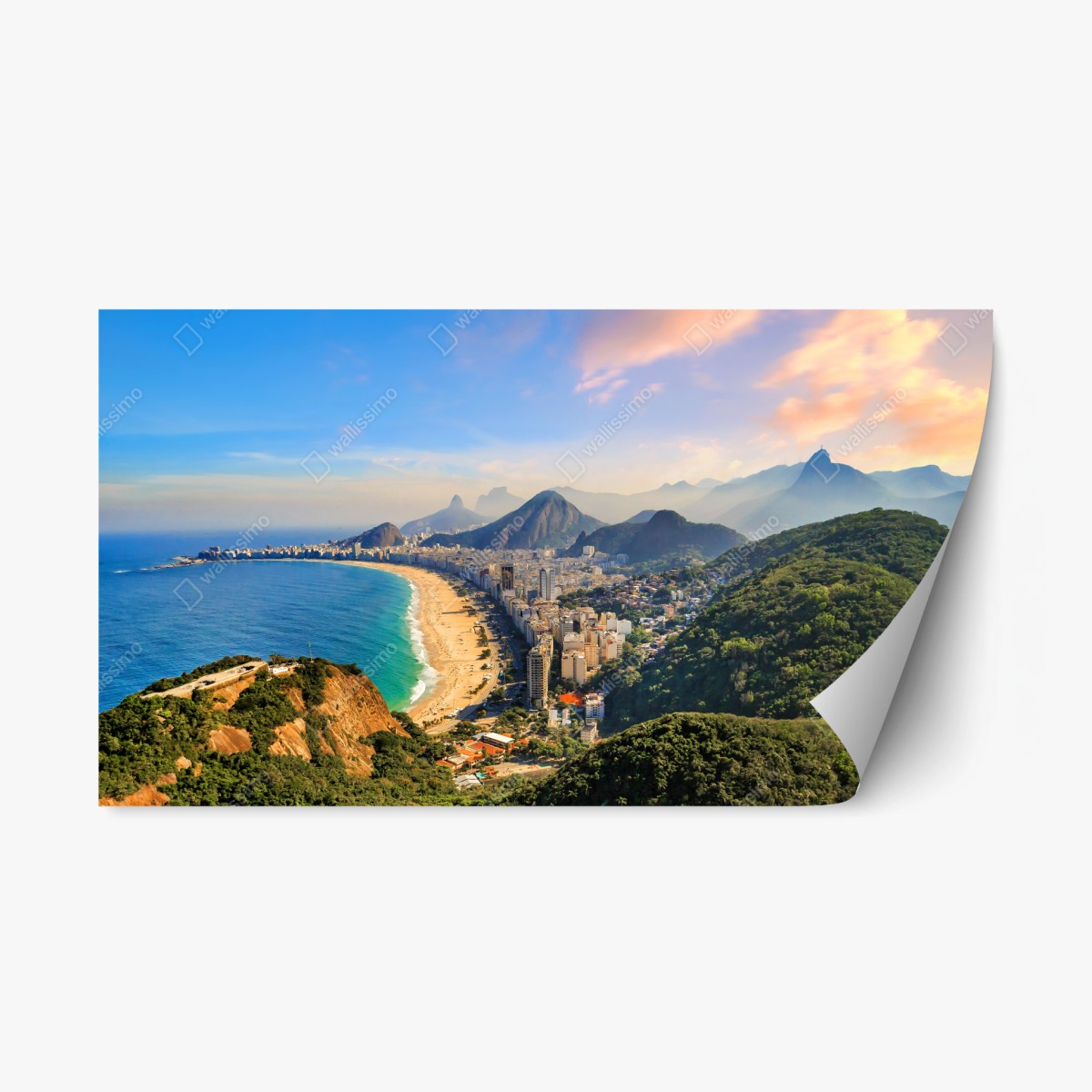 Repositionierbarer Aufkleber Copacabana und Ipanema luftaufnahme panorama – Pixers®