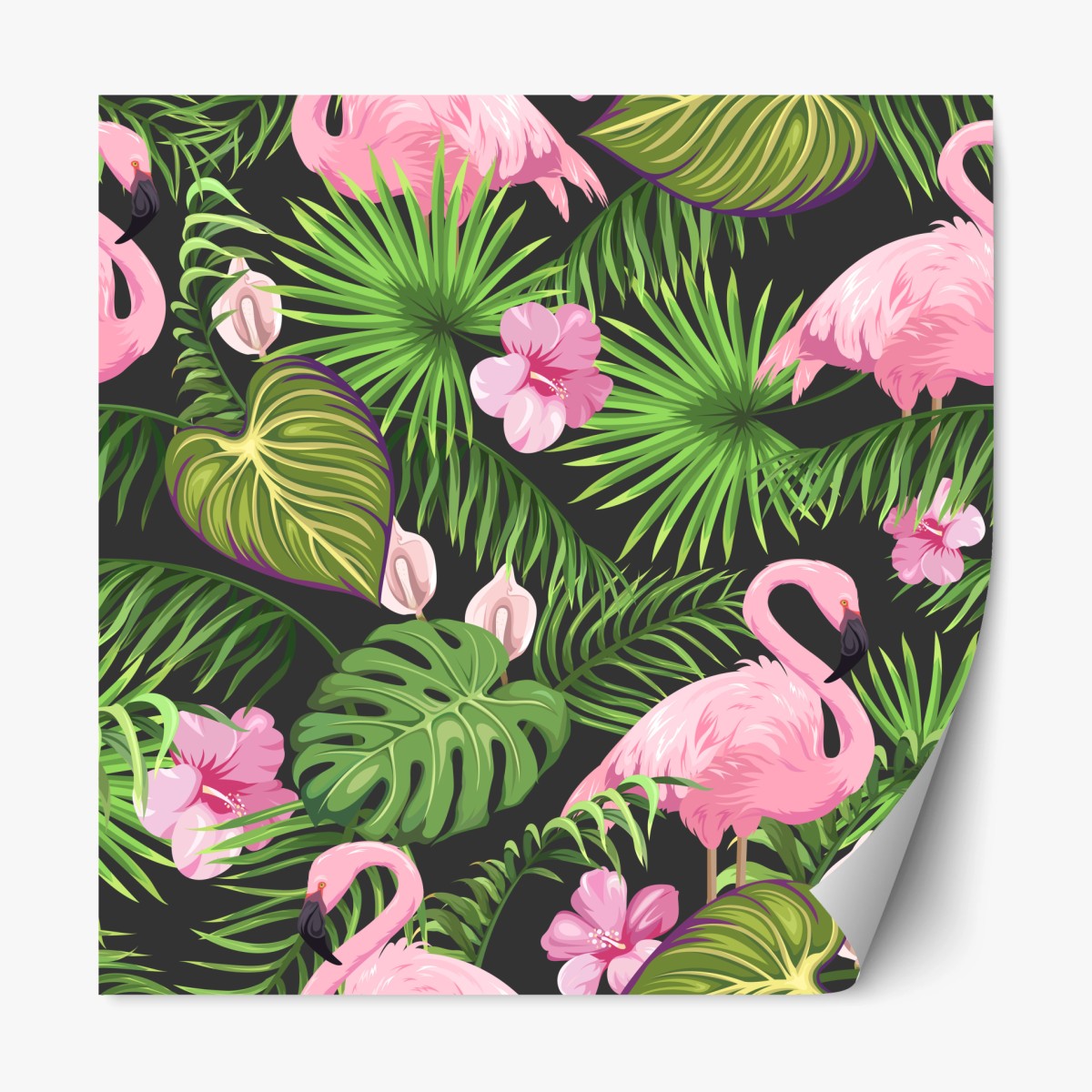 Repositionierbarer Aufkleber rosa flamingo tropenmuster – Pixers®