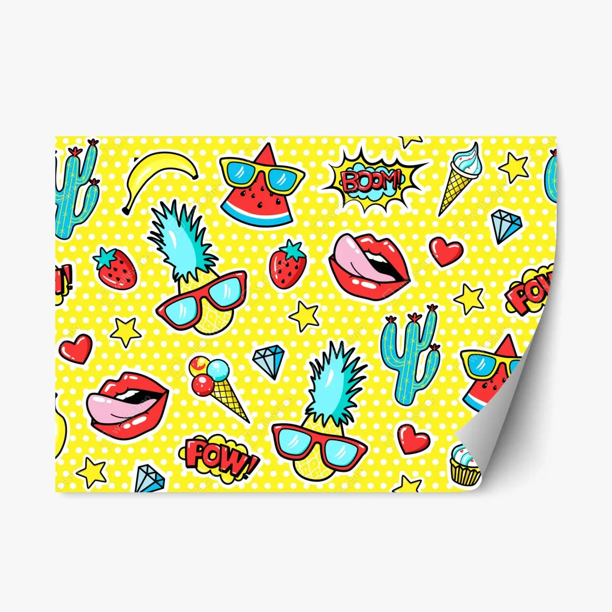 Repositionierbarer Aufkleber buntes pop-art aufklebermuster – Pixers®