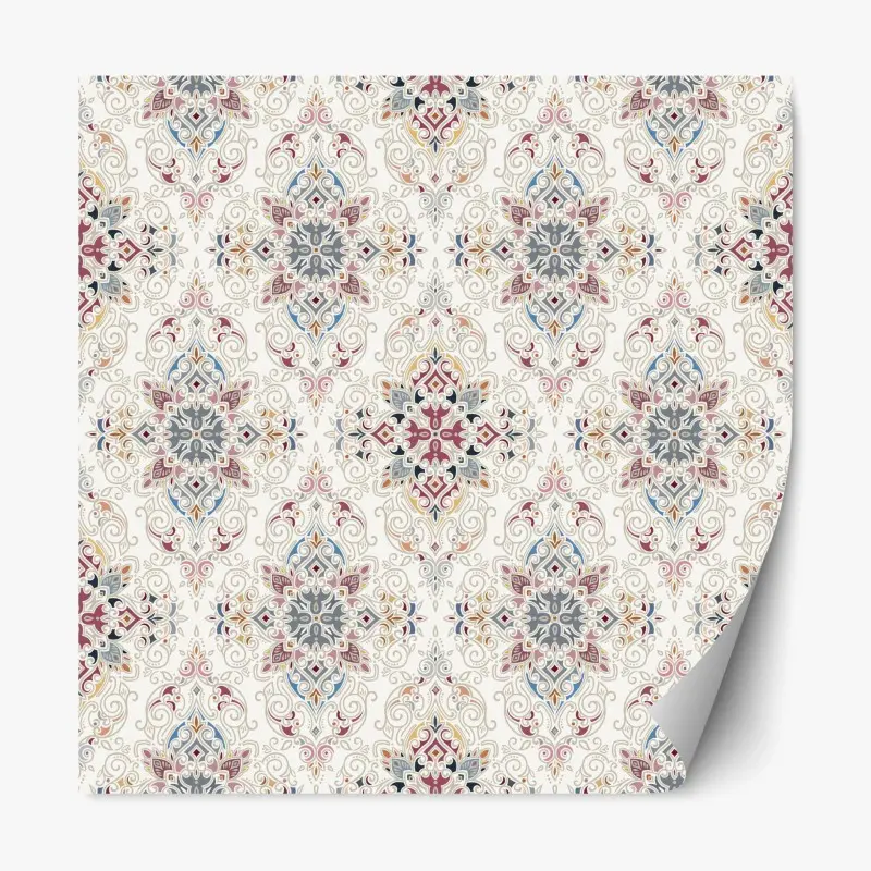 Repositionierbarer Aufkleber ornamentales vintage-damastmuster