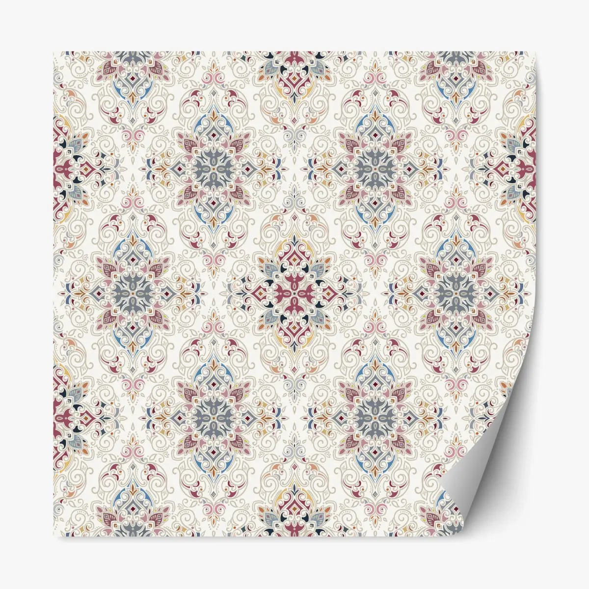 Repositionierbarer Aufkleber ornamentales vintage-damastmuster – Pixers®