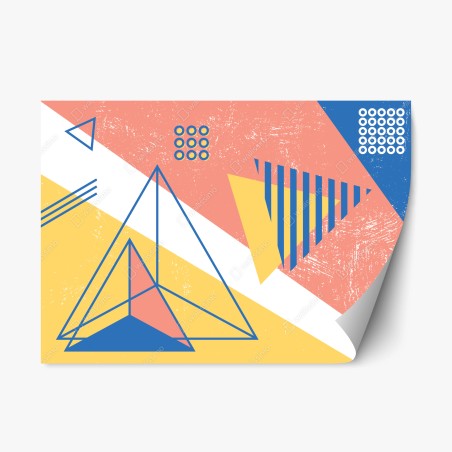 Repositionierbarer Aufkleber pastellfarbene geometrische komposition – Pixers®
