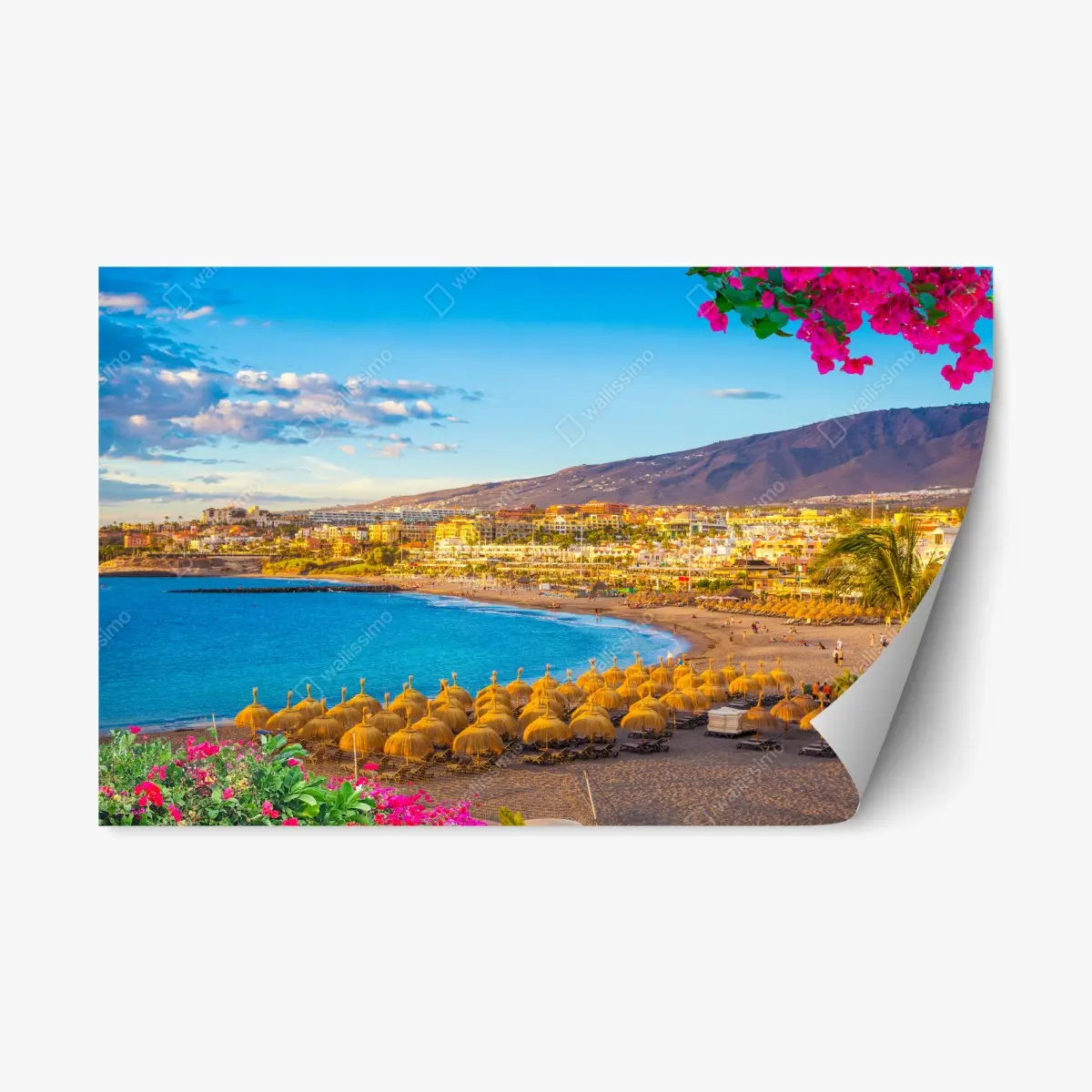 Repositionierbarer Aufkleber sonniger strand Torviscas, Teneriffa – Pixers®