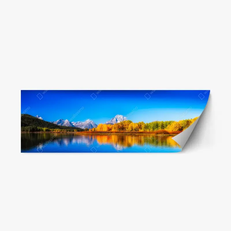 Repositionierbarer Aufkleber herbstliche berge und seenlandschaft