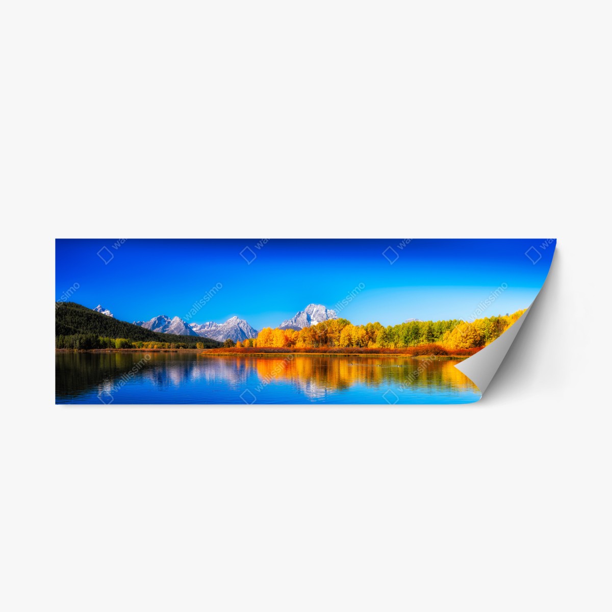 Repositionierbarer Aufkleber herbstliche berge und seenlandschaft – Pixers®