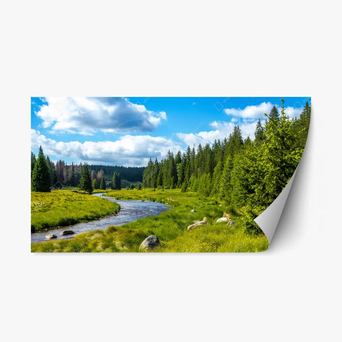 Repositionierbarer Aufkleber ruhige flusslandschaft – Pixers®