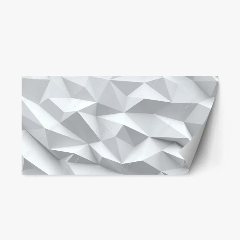 Repositionierbarer Aufkleber weißes dreidimensionales low-poly geometrisches muster