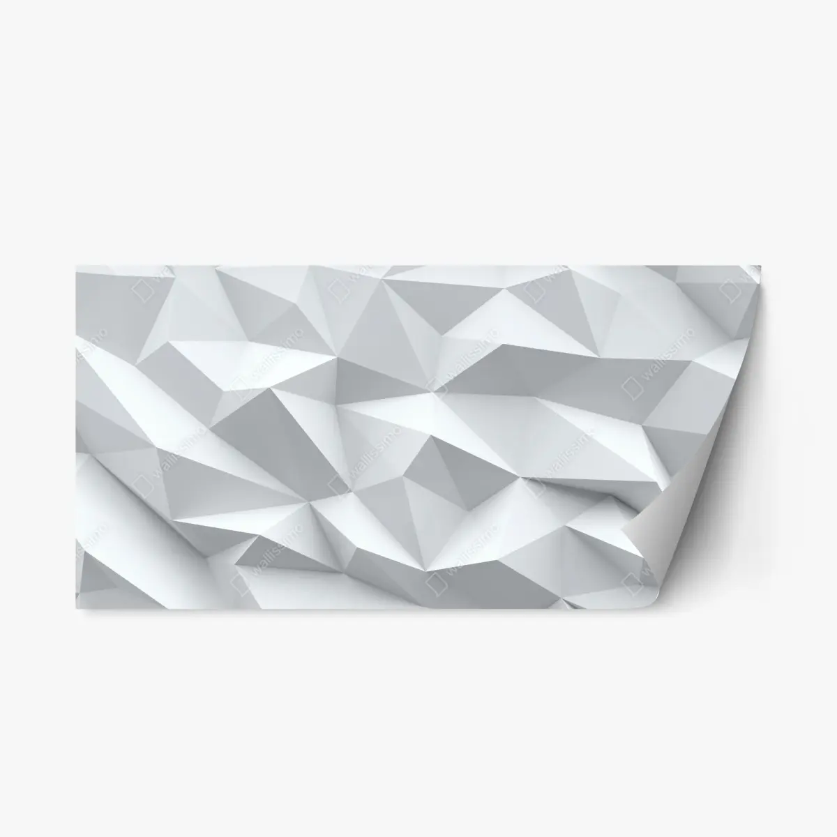 Repositionierbarer Aufkleber weißes dreidimensionales low-poly geometrisches muster – Pixers®