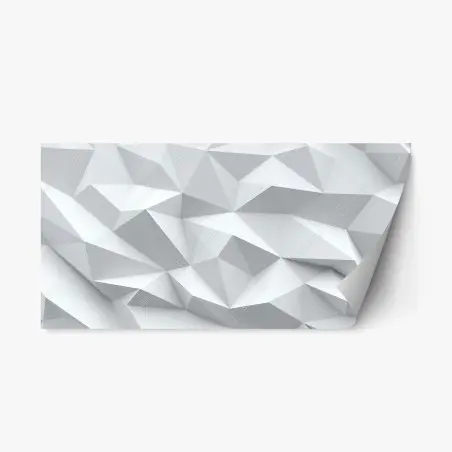 Repositionierbarer Aufkleber weißes dreidimensionales low-poly geometrisches muster – Pixers®