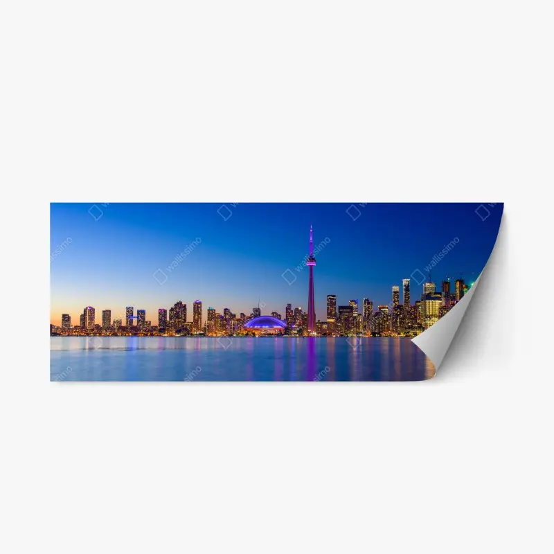 Repositionierbarer Aufkleber Toronto skyline bei dämmerung