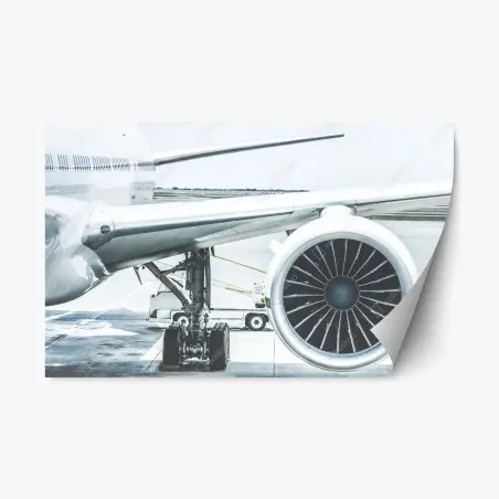 Repositionierbarer Aufkleber nahaufnahme triebwerk am terminal – Pixers®