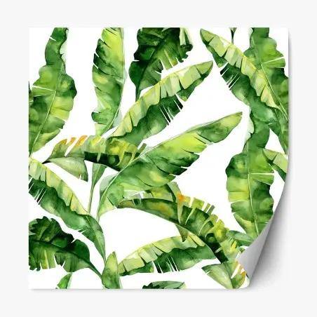 Repositionierbarer Aufkleber tropisches bananenblatt aquarellmuster – Pixers®