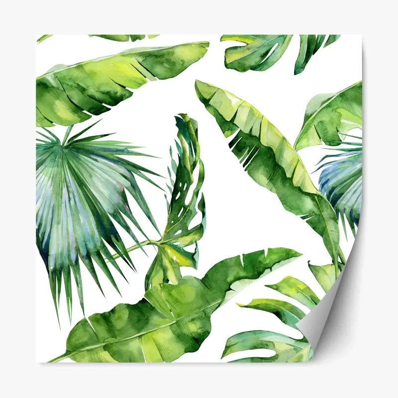 Repositionierbarer Aufkleber tropisches aquarell palmblätter design