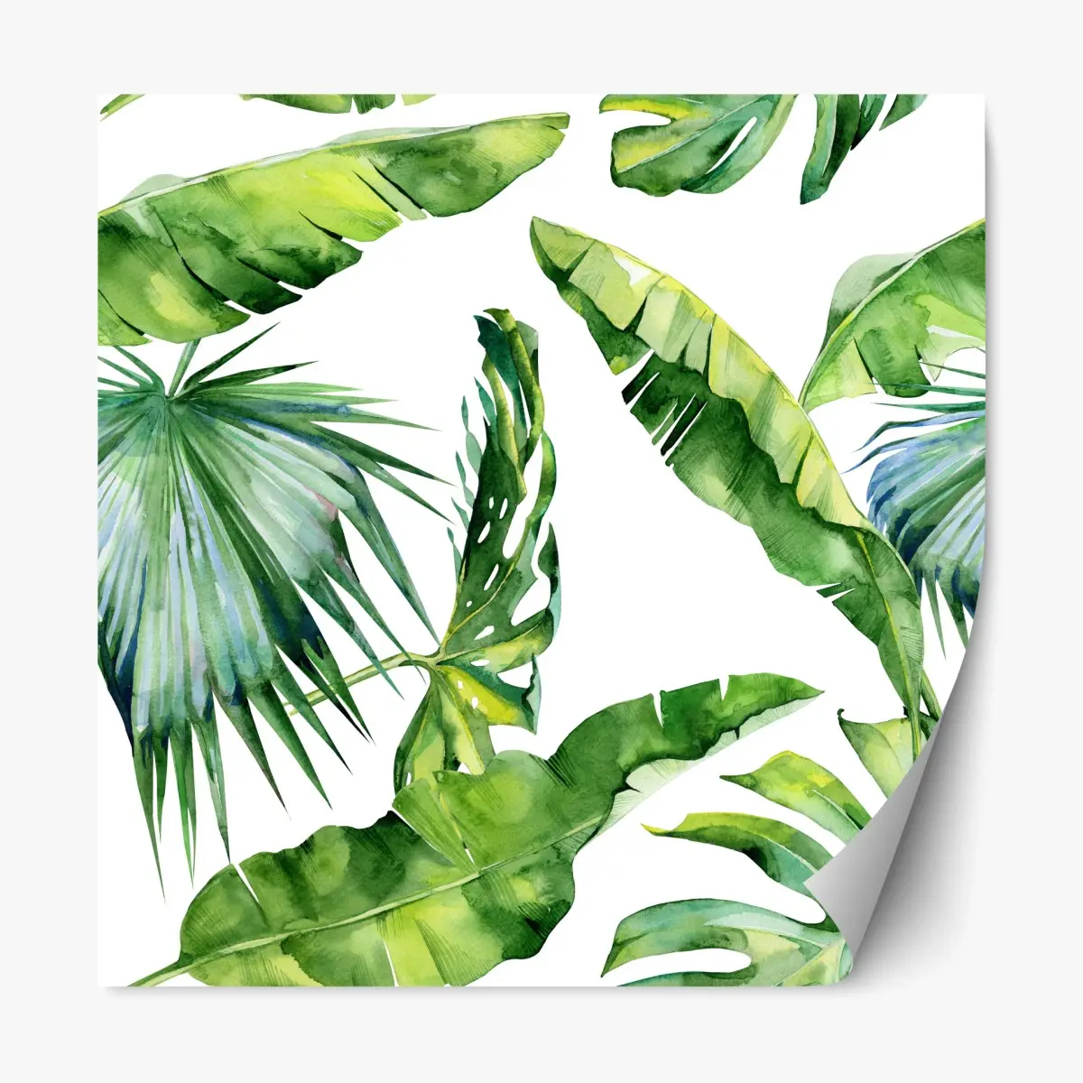 Repositionierbarer Aufkleber tropisches aquarell palmblätter design – Pixers®
