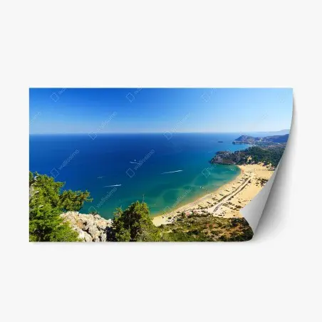 Repositionierbarer Aufkleber ruhige türkisfarbene küstenpanorama – Pixers®