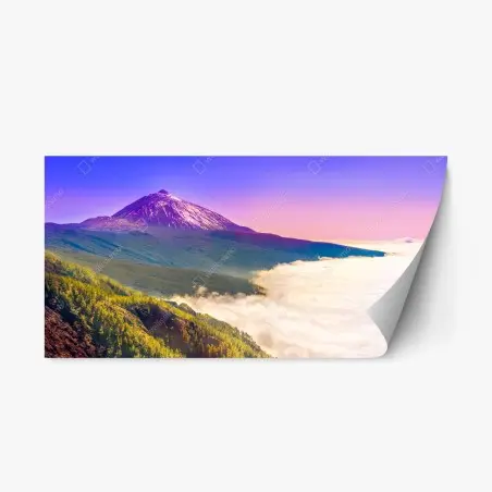 Repositionierbarer Aufkleber vulkanischer gipfel Teide über einem meer aus wolken – Pixers®