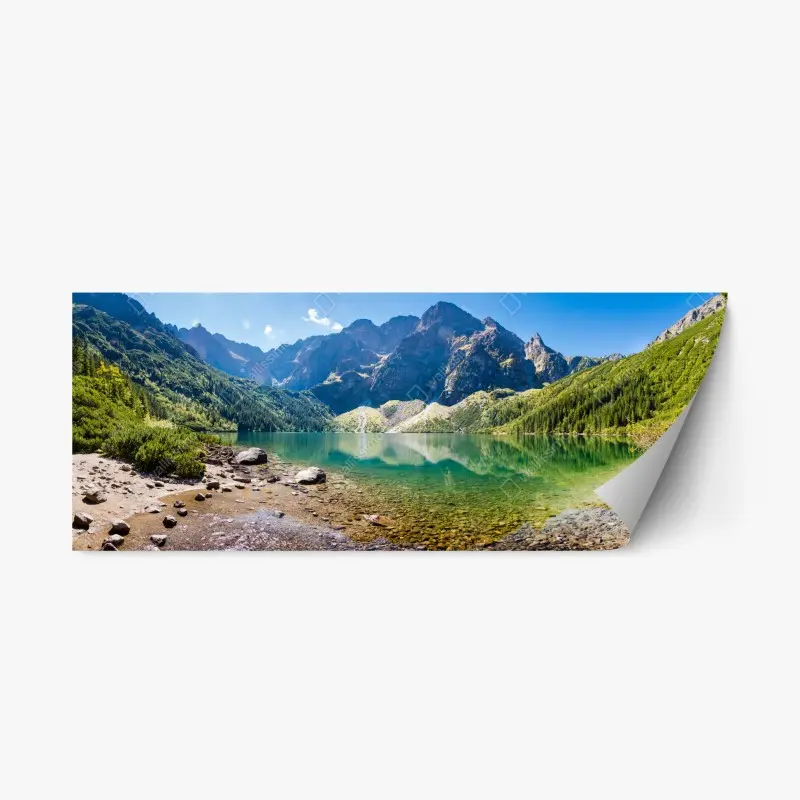 Repositionierbarer Aufkleber ruhiger alpensee