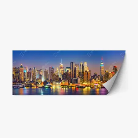 Repositionierbarer Aufkleber Manhattan skyline bei dämmerung – Pixers®