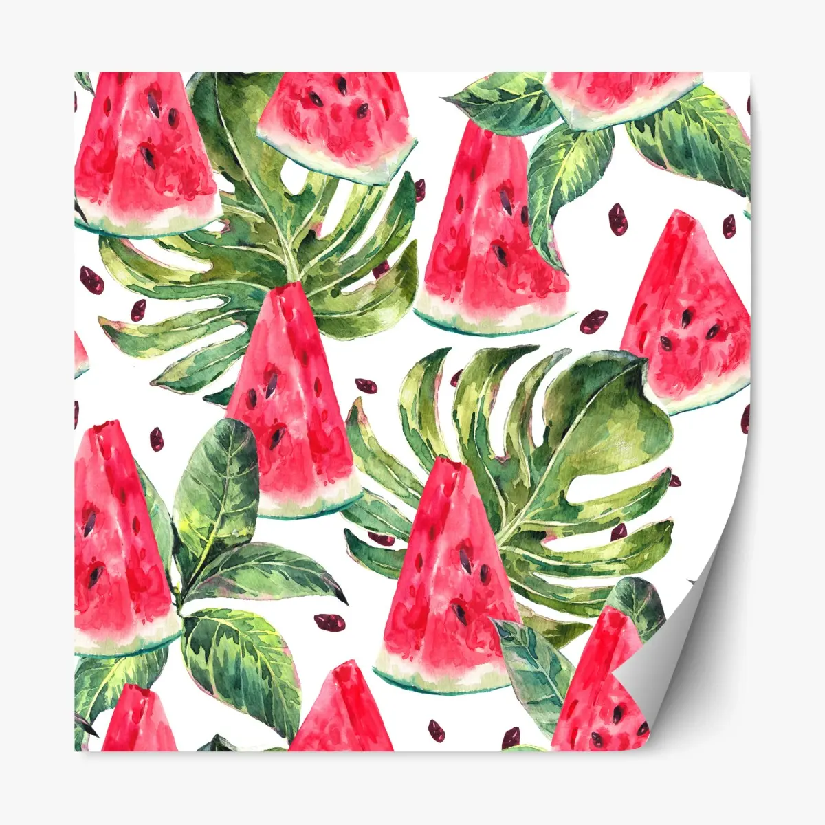 Repositionierbarer Aufkleber aquarell wassermelonen sommermuster – Pixers®