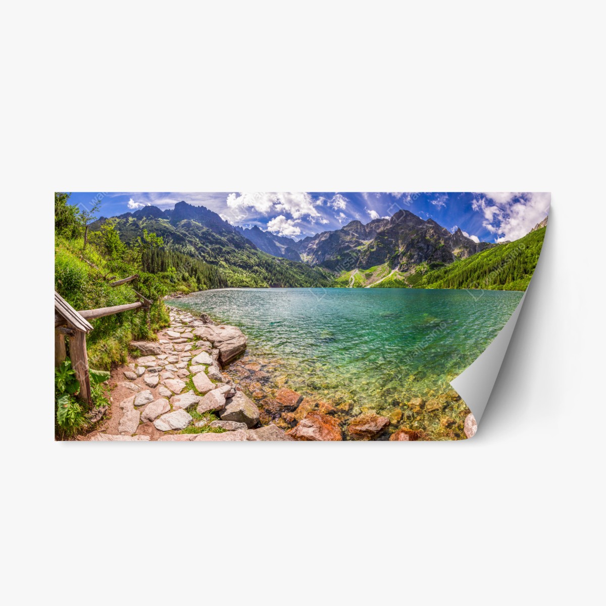 Repositionierbarer Aufkleber panorama Morskie Oko, Tatra – Pixers®
