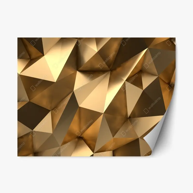 Repositionierbarer Aufkleber goldene geometrische facetten