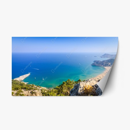 Repositionierbarer Aufkleber sonnige türkisbucht panorama – Pixers®