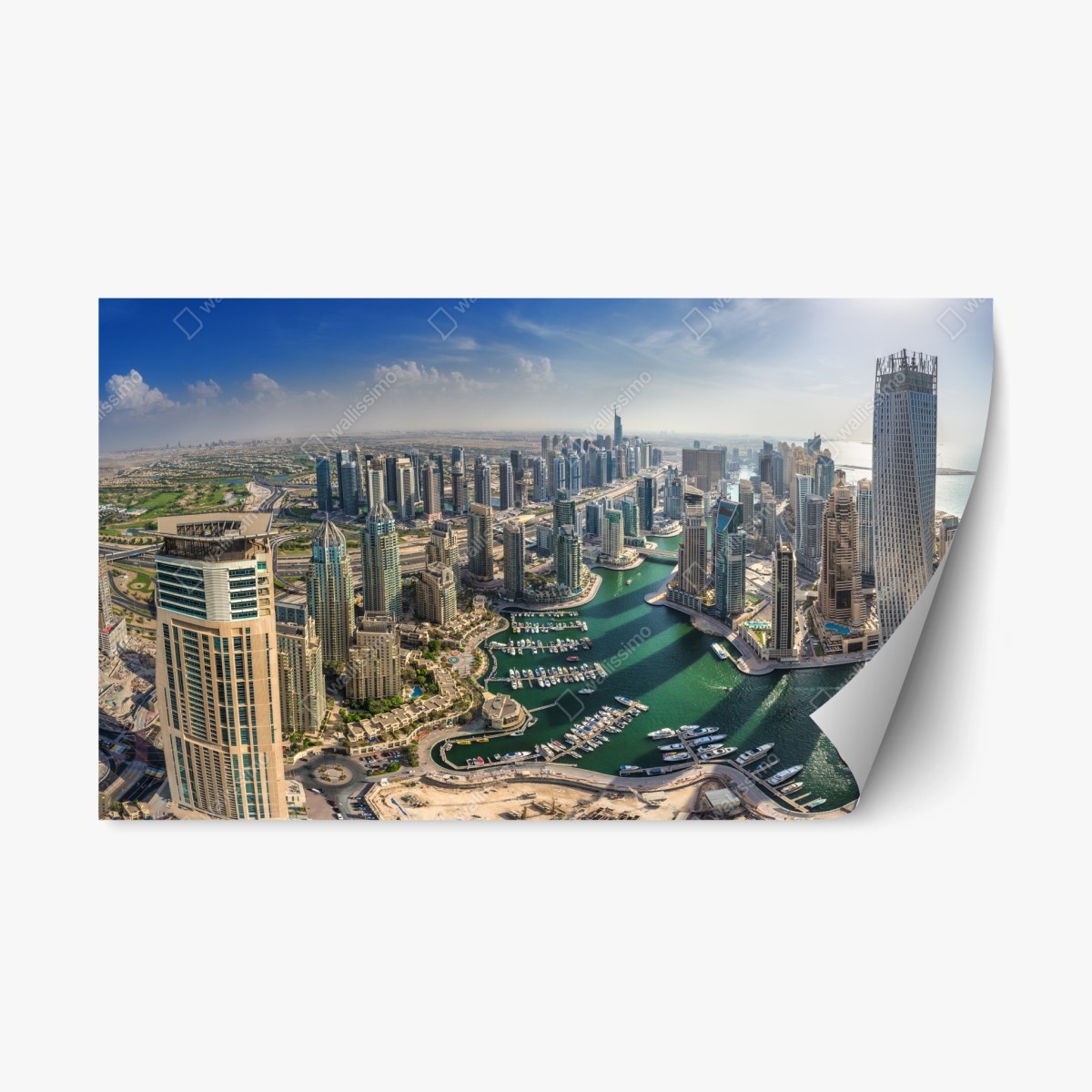 Repositionierbarer Aufkleber Dubai Marina panorama skyline – Pixers®