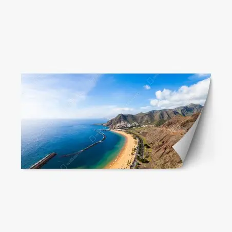 Repositionierbarer Aufkleber strand Las Teresitas, panorama Teneriffa – Pixers®