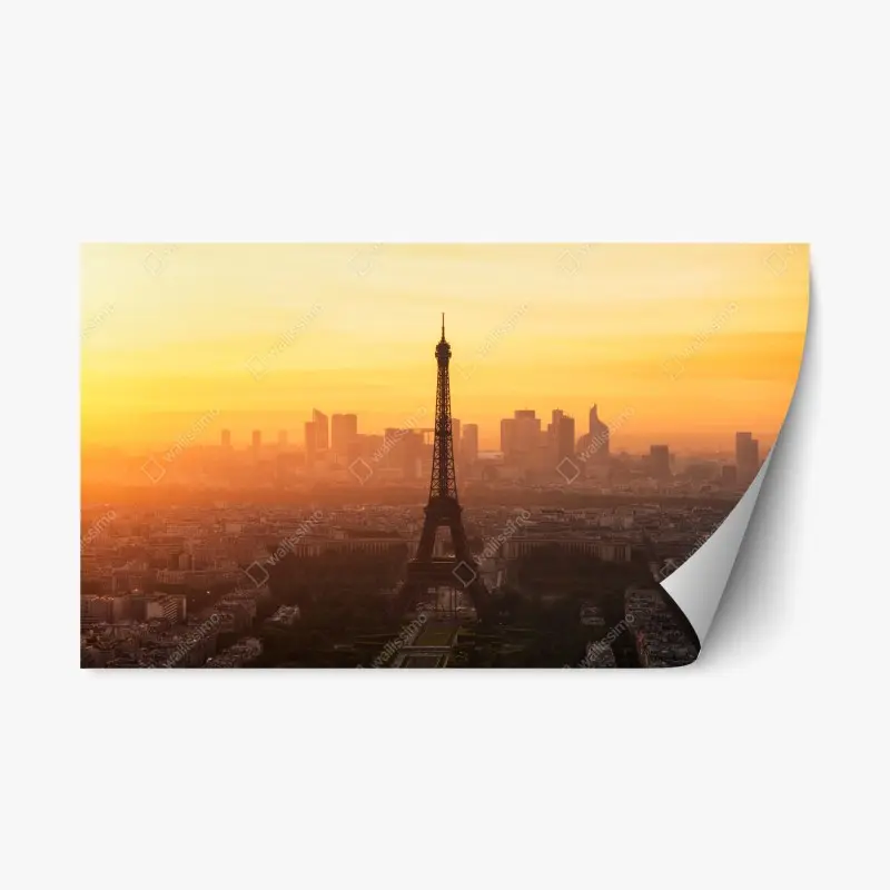 Repositionierbarer Aufkleber Paris sonnenuntergang mit Eiffelturm