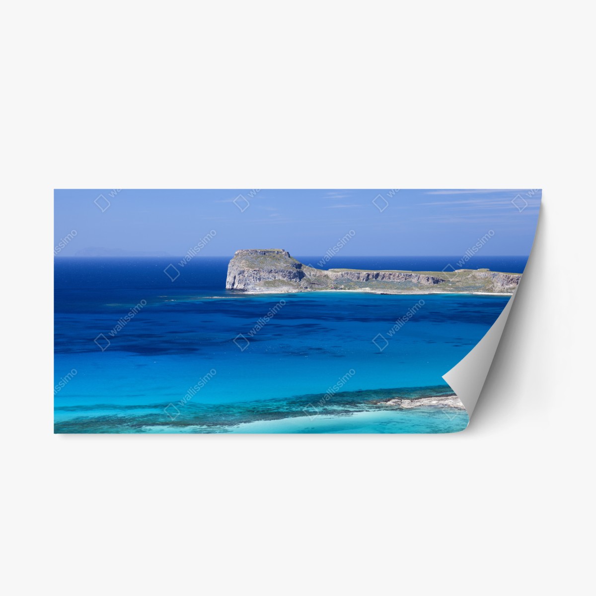 Repositionierbarer Aufkleber ruhige insellandschaft mit türkisblauem meer – Pixers®