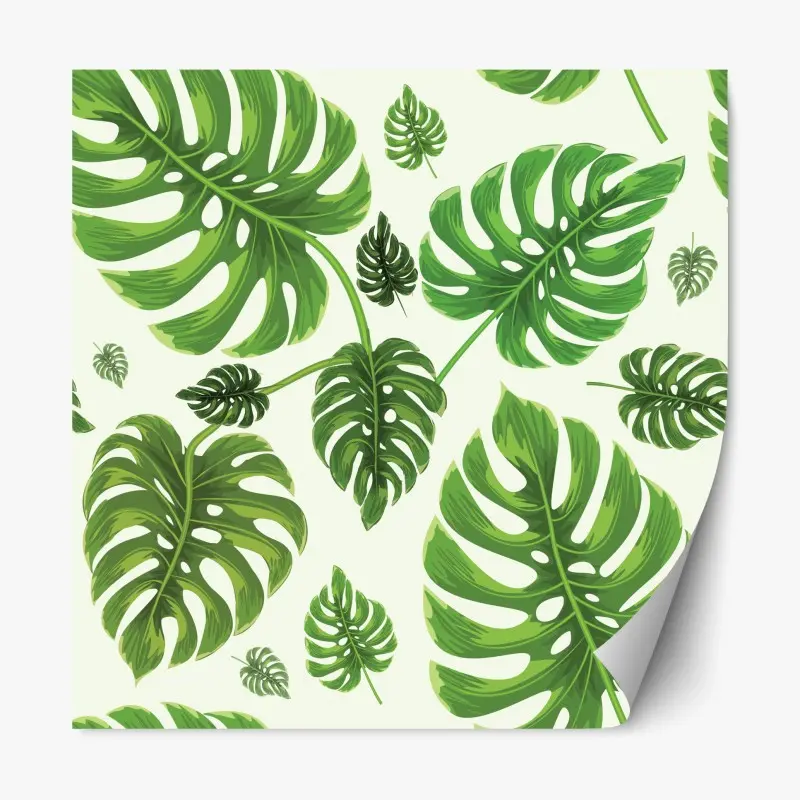 Repositionierbarer Aufkleber tropisches monstera-blattmuster