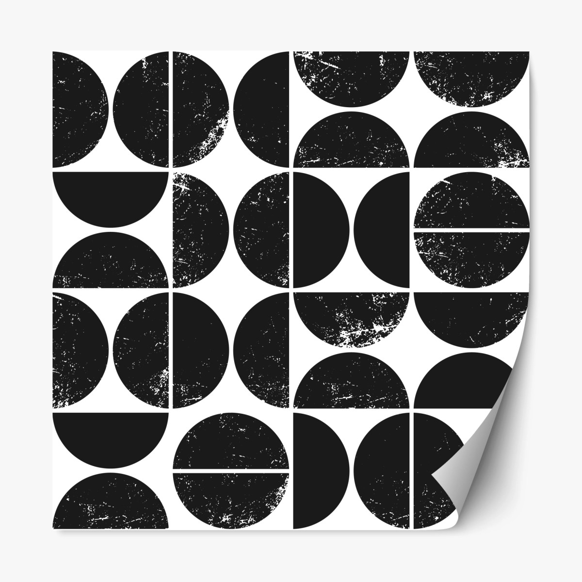 Repositionierbarer Aufkleber schwarzes geometrisches kreismuster – Pixers®
