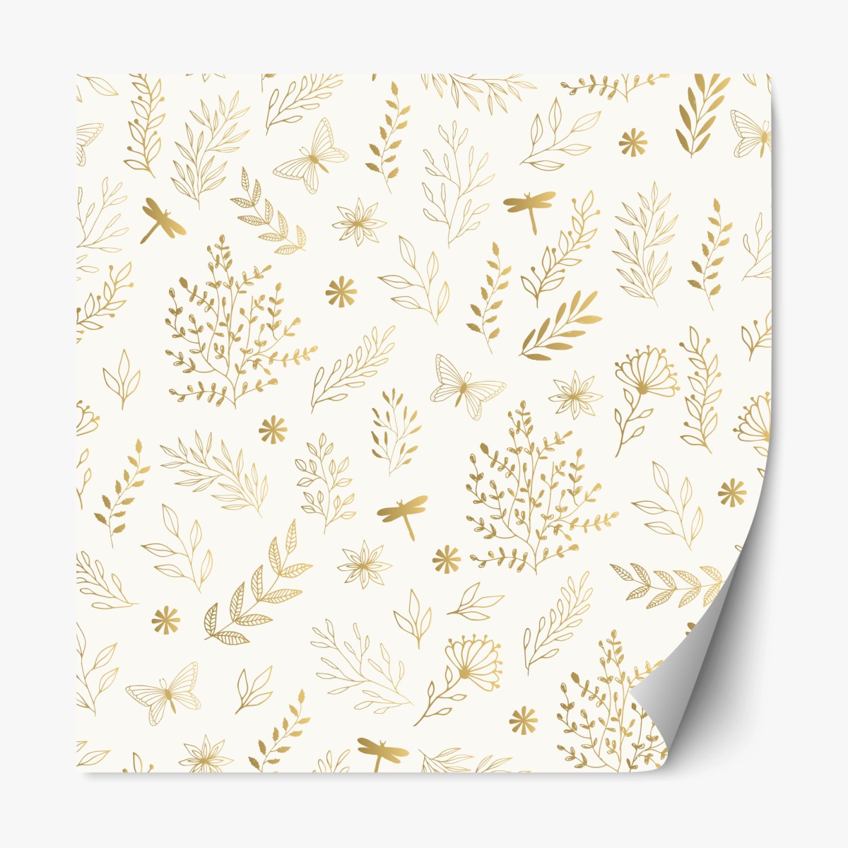 Repositionierbarer Aufkleber goldenes botanisches muster – Pixers®