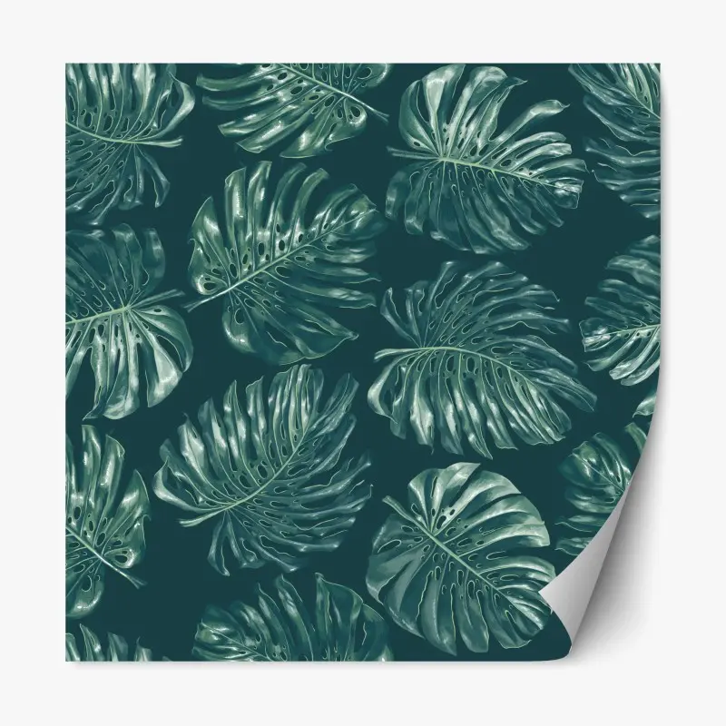 Repositionierbarer Aufkleber tropisches monstera-blattmuster