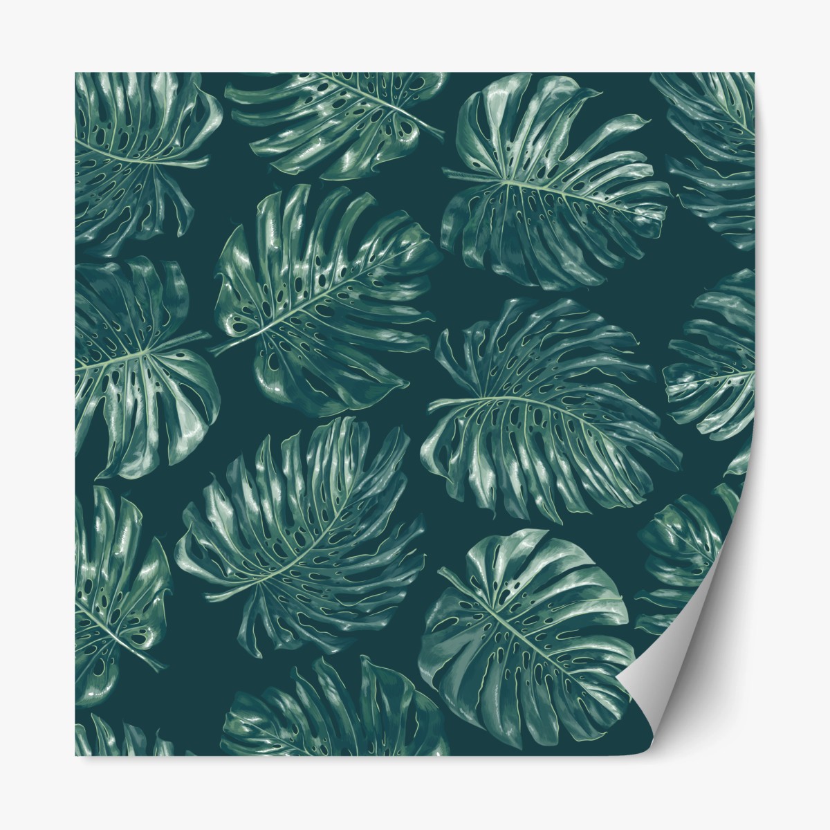 Repositionierbarer Aufkleber tropisches monstera-blattmuster – Pixers®