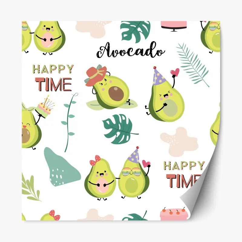 Repositionierbarer Aufkleber fröhliches avocado muster
