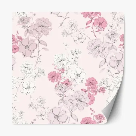 Repositionierbarer Aufkleber zartes rosa blumenmuster – Pixers®