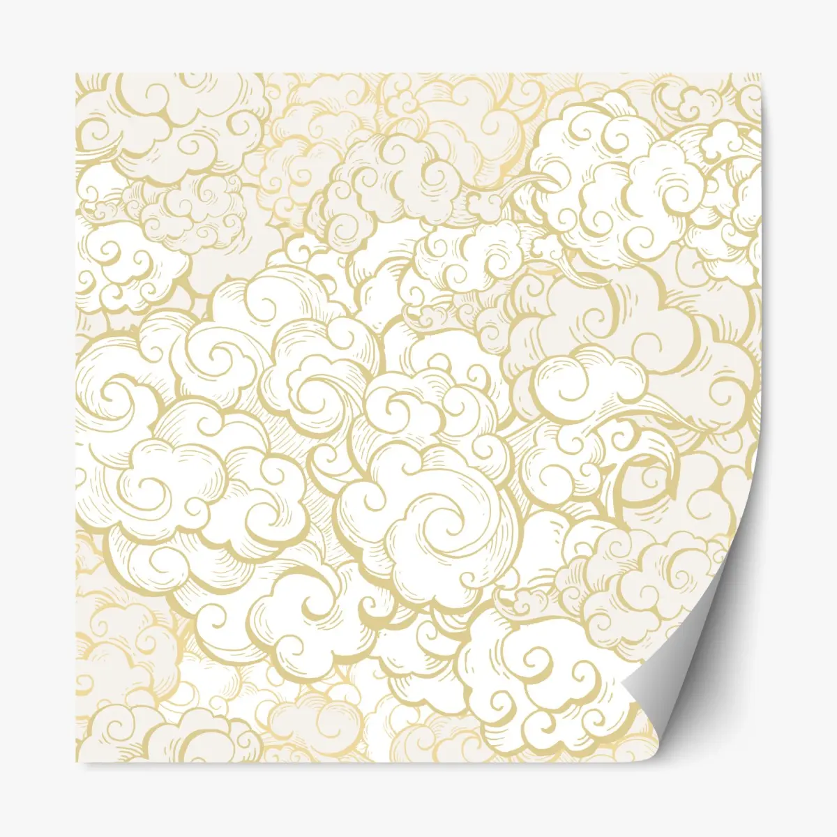 Repositionierbarer Aufkleber goldenes ornamentales wolkenmuster – Pixers®