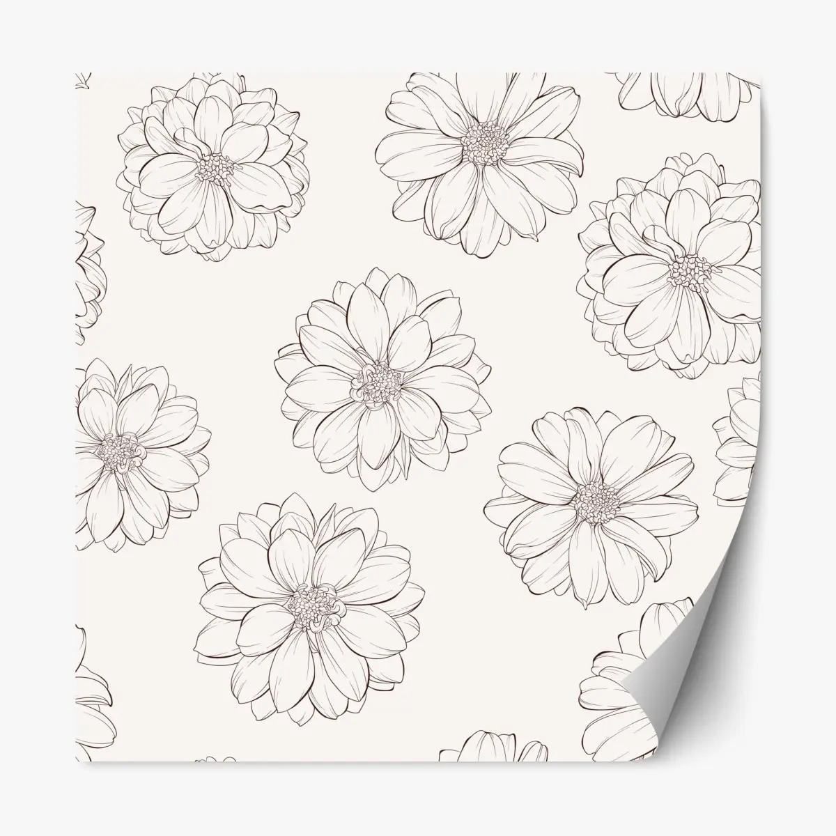 Repositionierbarer Aufkleber zartes blumenmuster in beige – Pixers®
