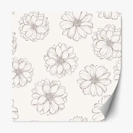 Repositionierbarer Aufkleber zartes blumenmuster in beige – Pixers®
