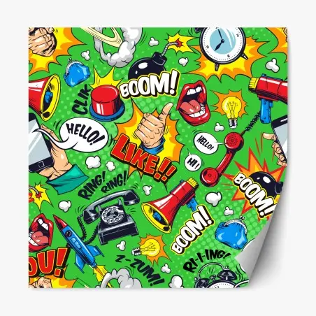 Repositionierbarer Aufkleber comic pop-art explosionsmuster – Pixers®