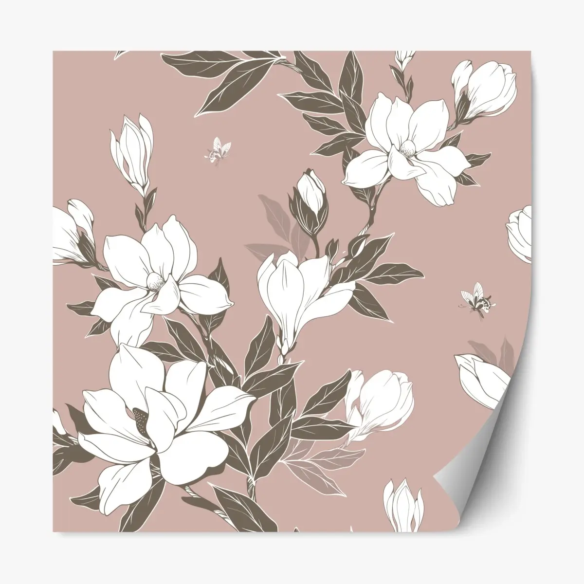 Repositionierbarer Aufkleber zartes magnolienmuster – Pixers®