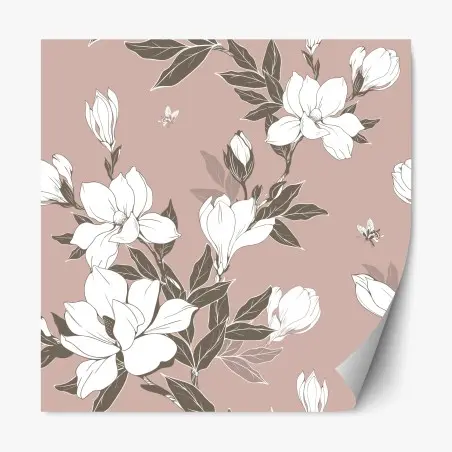 Repositionierbarer Aufkleber zartes magnolienmuster – Pixers®