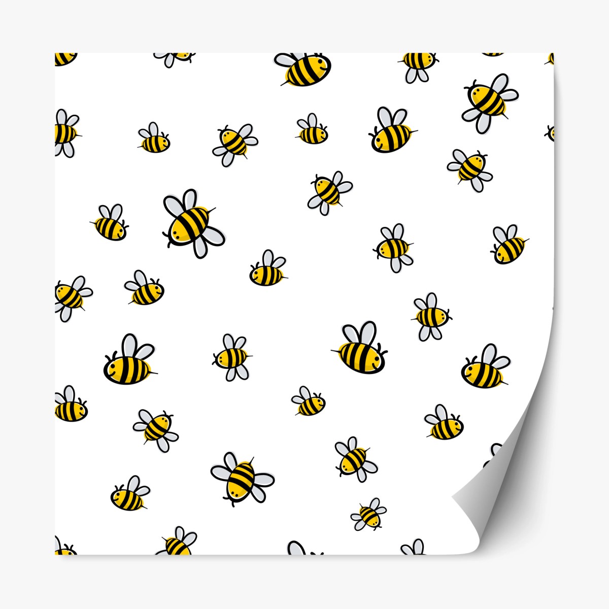 Repositionierbarer Aufkleber verspieltes bienenmuster für kinderzimmer – Pixers®