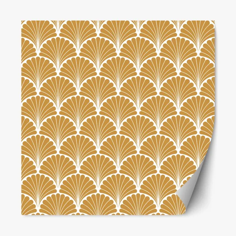 Repositionierbarer Aufkleber goldenes fächermuster im art-deco-stil