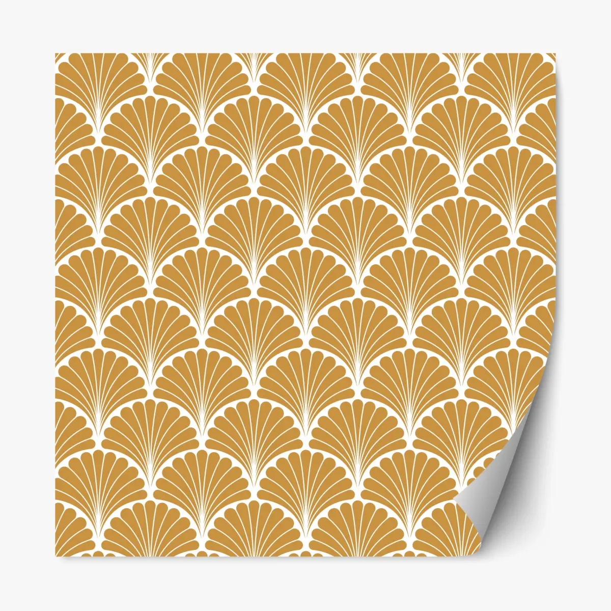 Repositionierbarer Aufkleber goldenes fächermuster im art-deco-stil – Pixers®