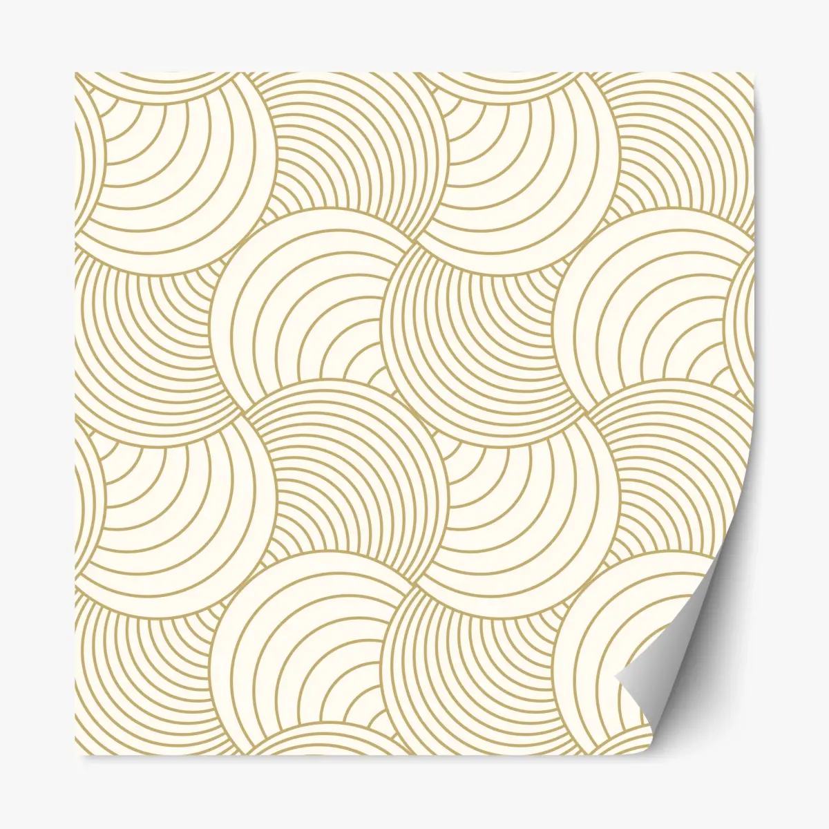 Repositionierbarer Aufkleber goldenes art deco kreismuster – Pixers®