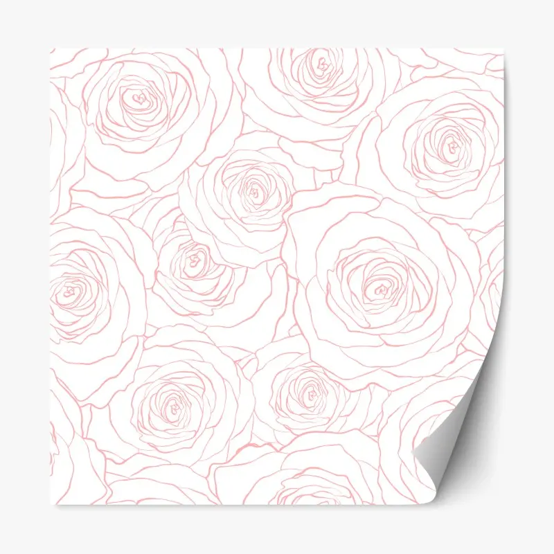 Repositionierbarer Aufkleber zartes muster rosa rosen
