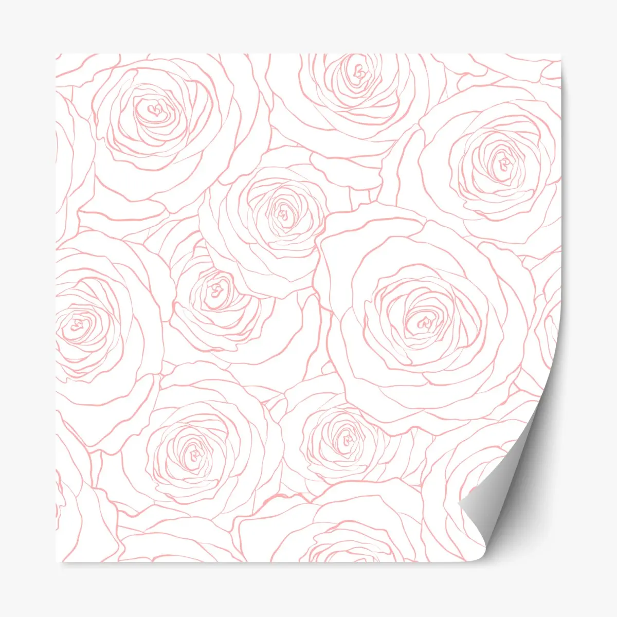 Repositionierbarer Aufkleber zartes muster rosa rosen – Pixers®