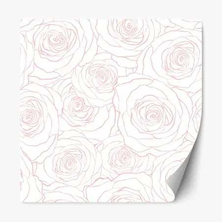 Repositionierbarer Aufkleber zartes muster rosa rosen – Pixers®